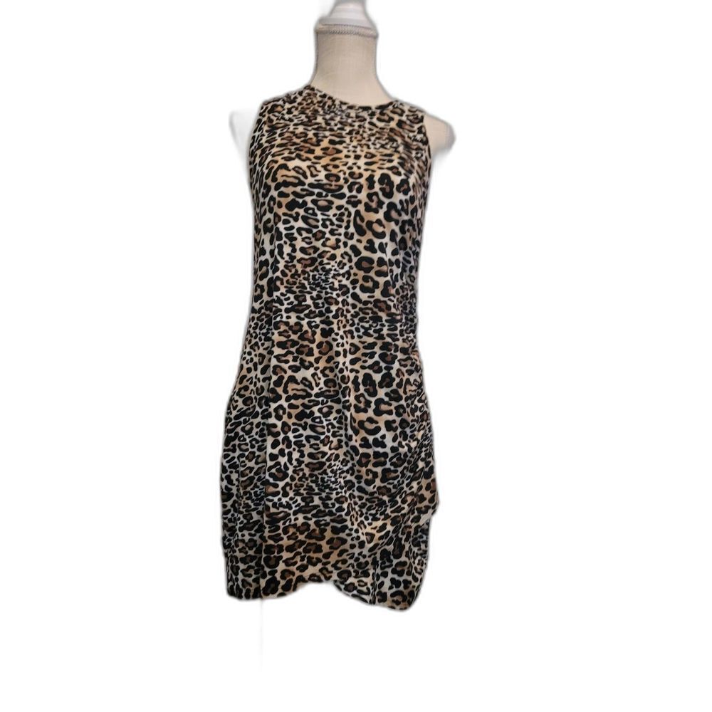 Just Be Animal Print Short Faux Wrap Dress Size Large